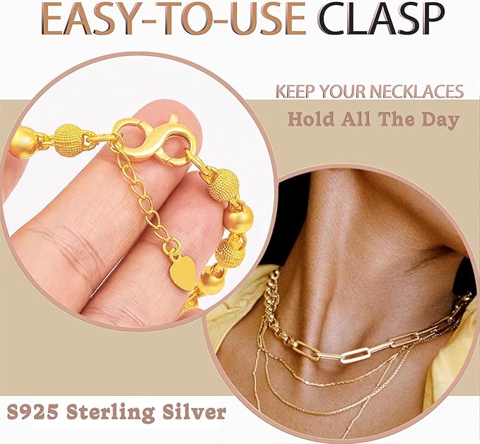 Dailyacc S925 Double Opening Lobster Clasp Sterling Silver and Gold Necklace Bracelet Extender Clasps and Closures for DIY Jewelry