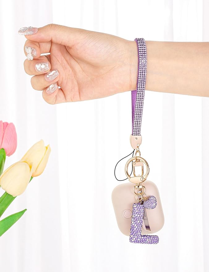 Initial Keychain for Women Girls,Bling Letter Key chain Initial with Heart,Pink Keychain Charms for Backpack Handbag