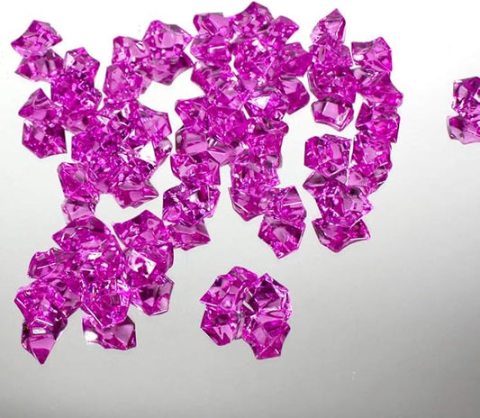 WGVI WGV Acrylic Ice Rock Crystals Treasure Gems for Table Scatters, Vase Fillers, Wedding, Banquet, Party, Event, Birthday Decor (Approx 150 pcs per Bag), 10 Bags, Fuchsia