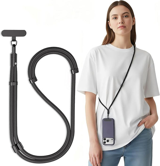 SURDOCA 3-In-1 Phone Lanyard for Crossbody, Neck & Wrist, Adjustable Anti Theft Phone Strap with Tether Tab & Loop Strap - Universal for Most Smartphones, Camera, Key - Travel Essentials