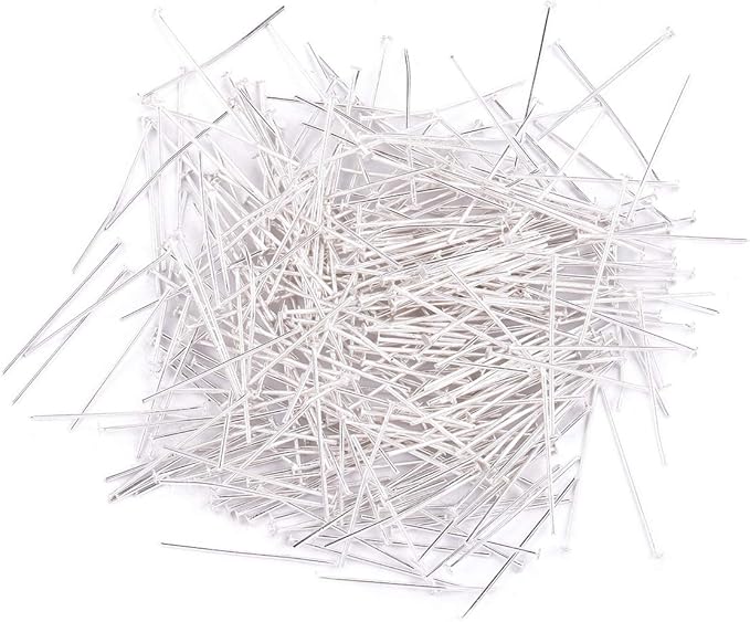 Head Pins Silver for DIY Jewelry Making 40mm 200pcs