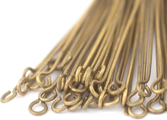 The Bead Chest Brass 21 Gauge 3 Inch Eye Pins (Approx 100 Pieces)