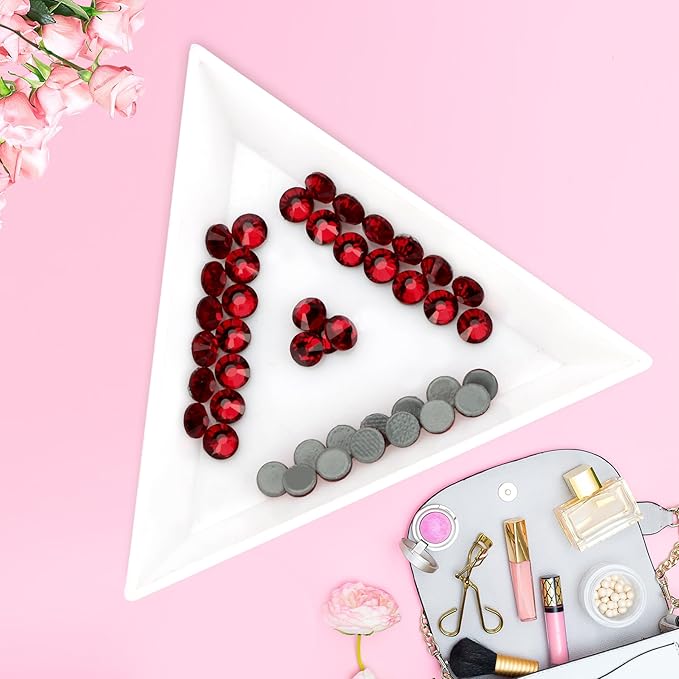 Hot Fix Crystal Flatback Rhinestones Glass Diamantes Gems 8.4mm(40ss 144pcs, Dark Red)