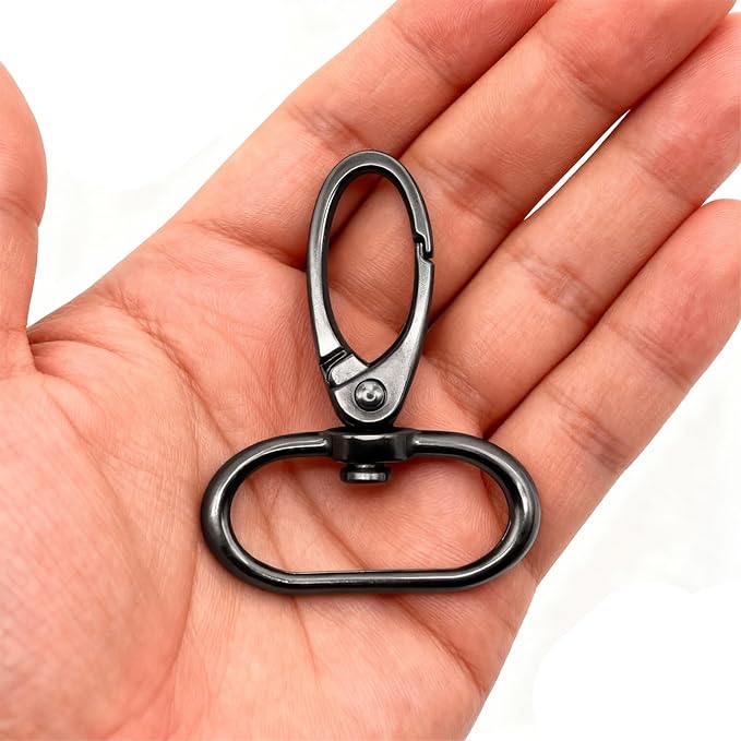 1-1/2 inch Swivel Lobster Claw Clasps 1.5 Inch 15pcs - Heavy Duty Metal Clasps with Secure Lock,Curved Snap Hooks for Bags Jewelry Making Keychains Lanyards & DIY Craft Supplies (Gunmetal, 1.5 inch)
