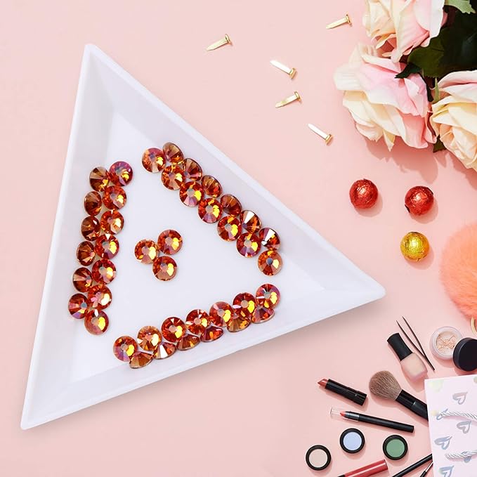 2880 Pieces Flatback Rhinestones Glue Fix Crystal Glass Diamantes Gems for Crafting Nail Art Crafts Decorations Clothes Shoes 1.8 mm (ss5, Amber)