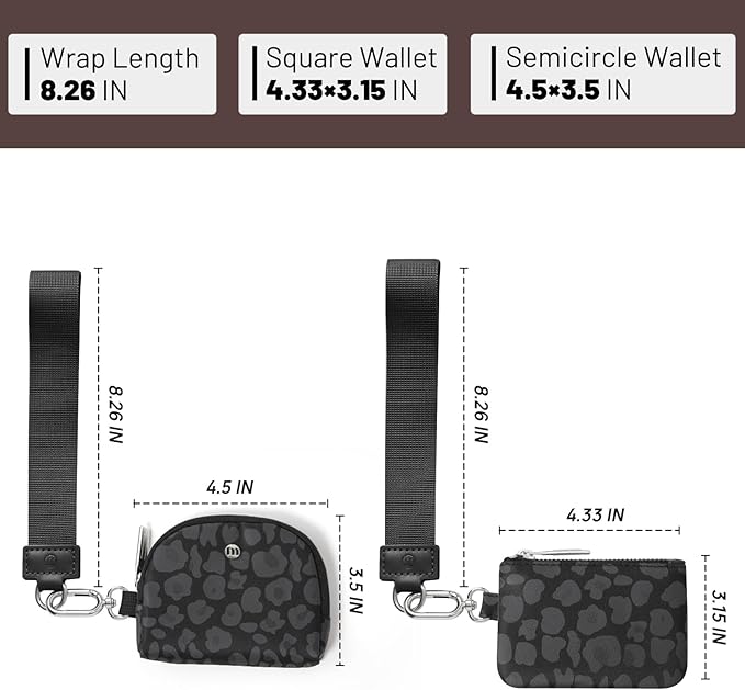 Keychain Wallet Mini Zip Around Wristlet Wallets for Women Detachable Dual Pouch Wristlet Portable Coin Purse Small Wallets