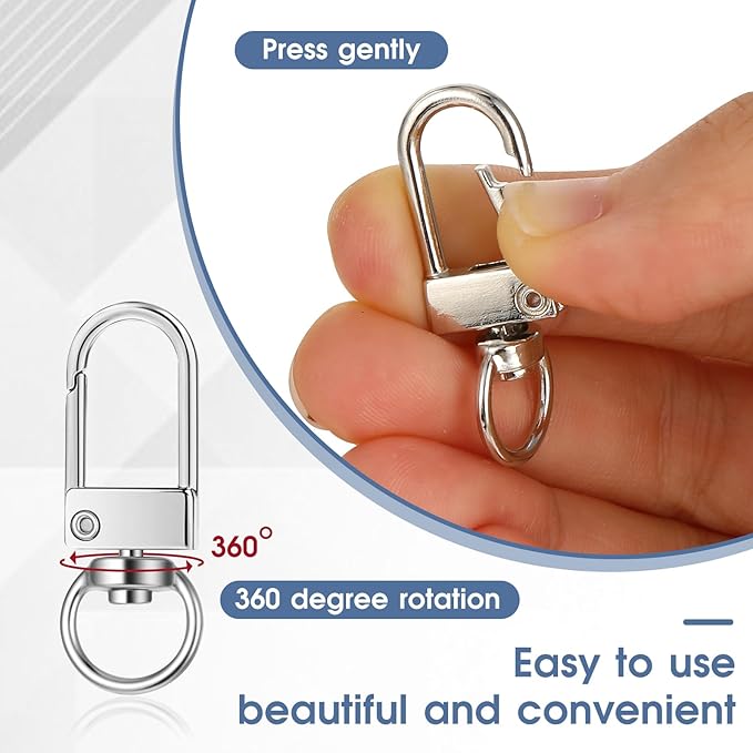 30 Pieces Silver Metal Lobster Claw Clasps, Swivel Lanyards Snap Hooks Key Chain Hooks DIY Claw Clasps for Jewelry Purse Jewelry Making Bags Keychain Connector Art Crafts