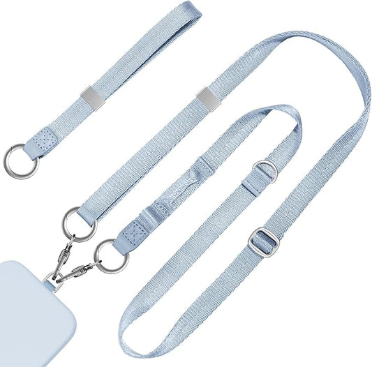 Phone Lanyard 2 in 1, Anti Theft Phone Strap Crossbody for Women, Adjustable Phone Wrist Strap