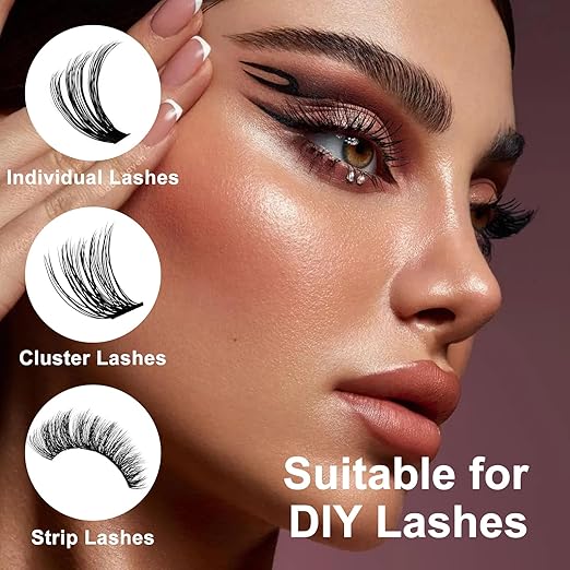 Wendy Upgraded Lash Cluster Glue: Lash Bond and Seal Pro Waterproof, Strong & Flexible Hold, Long-Lasting 72H, Gentle Low Odor, Quick-Dry, Eyelash Glue Bond Pro+Seal Pro（6ml+6ml）