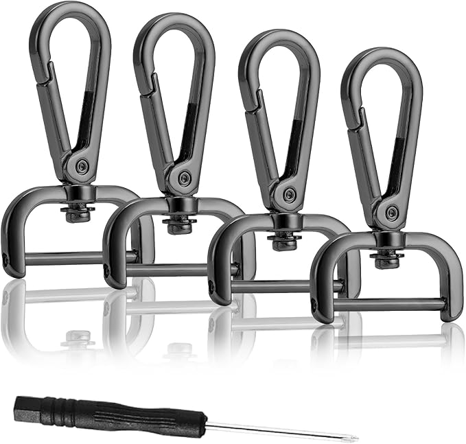 DEVPSISR 4PCS Detachable Snap Hook Swivel Clasp with Screw Bar, Multiple Sizes Hardware for Changing Bag Straps,Gunmetal1