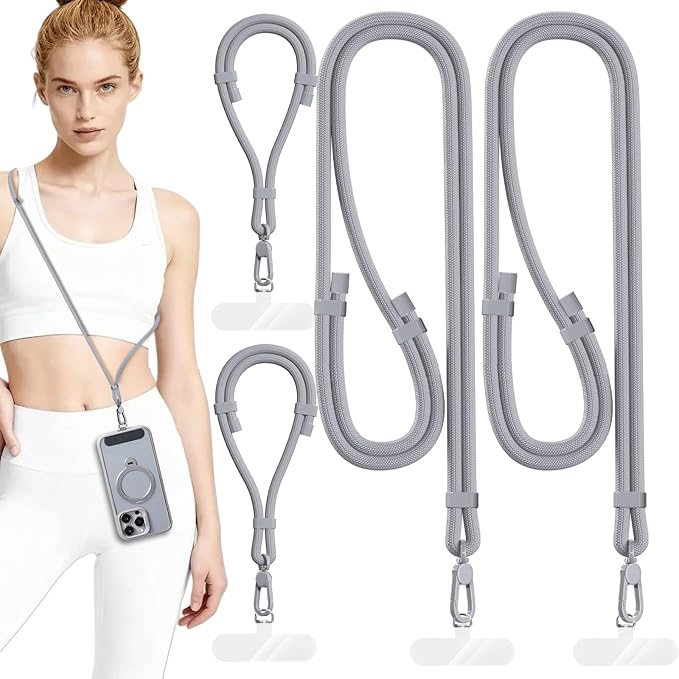 4 Pack Phone Lanyard & Wrist Strap, Cell Phone Lanyard for Around The Neck Adjustable Phone Strap for Most Smartphones