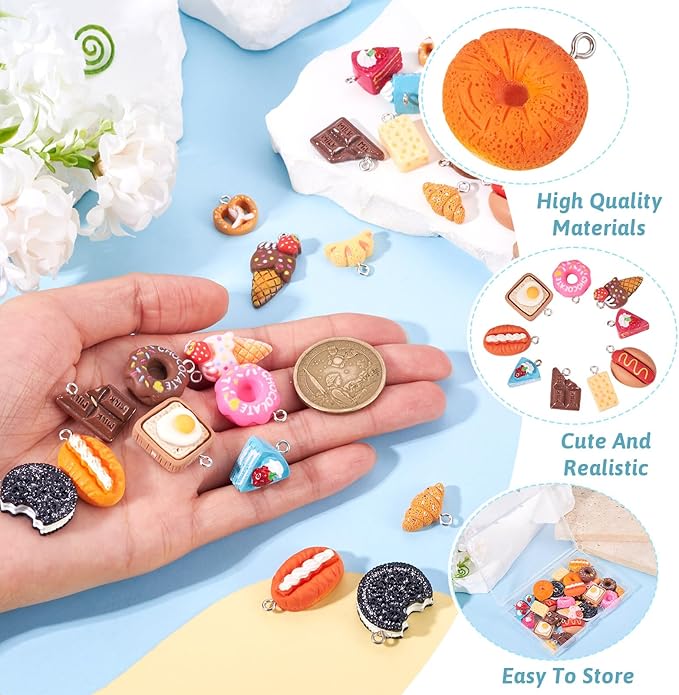 Craftdady Resin Plastic Miniature Food Snack Pendants Charms Ice Drink Juice Pendants Cute Bottle Fruit Keychain Charms Hang Ornament for DIY Craft Earring Bracelet Necklace Jewelry Making