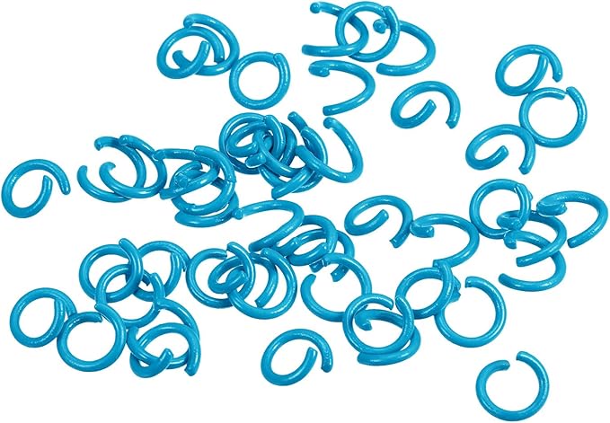 uxcell Open Jump Rings, 8mm Colorful O-Ring Connectors for DIY Crafts Jewelry Making, Carbon Steel, Dark Blue, 200Pcs