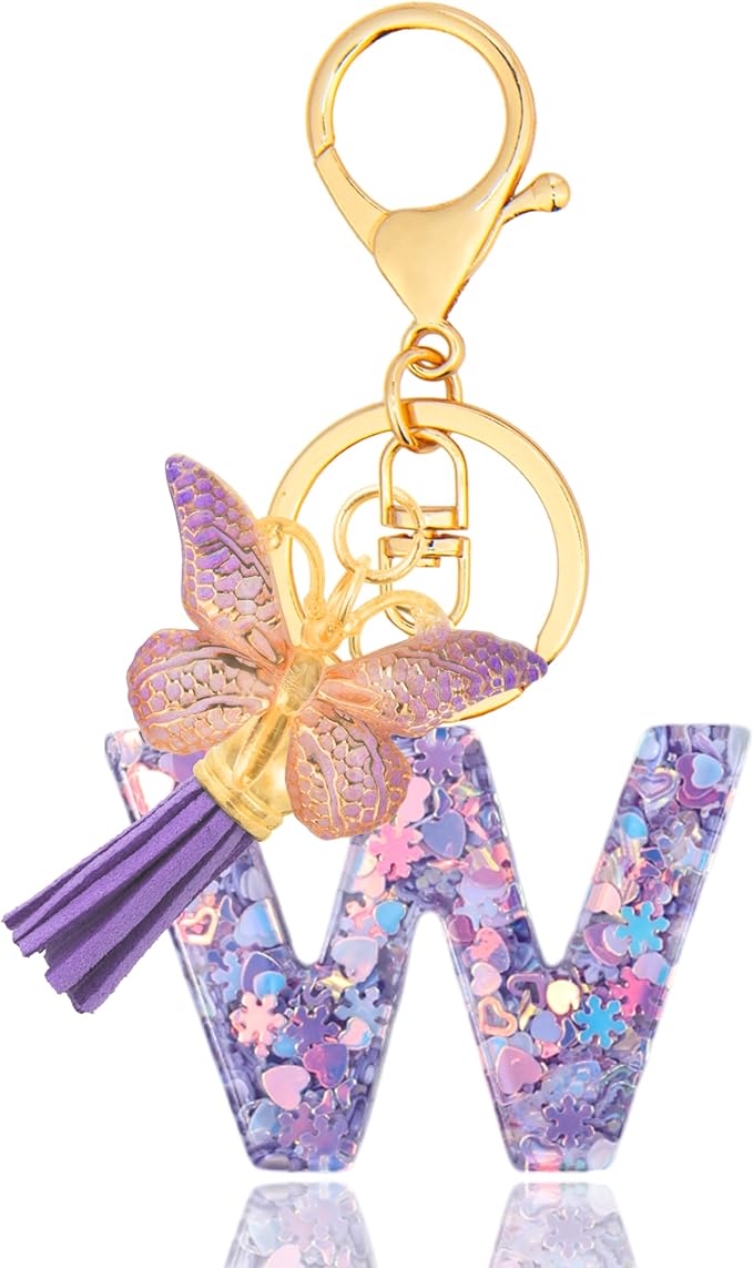 Alphabet Initial Letter Keychain Cute Heart Resin - Letter Keychain for Backpack Charms - Initial Keychains for Women