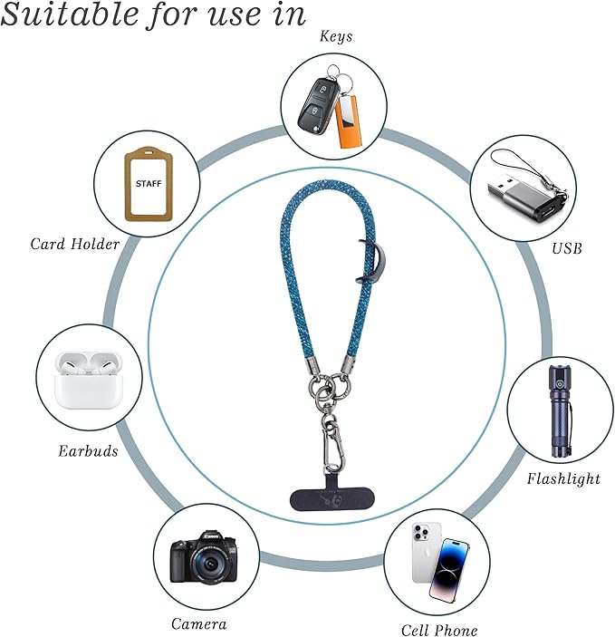 Cell Phone Wrist Strap Phone Lanyard Wrist Phone Wristlet Lanyard Hand Wristlet Strap (Camo Blue)