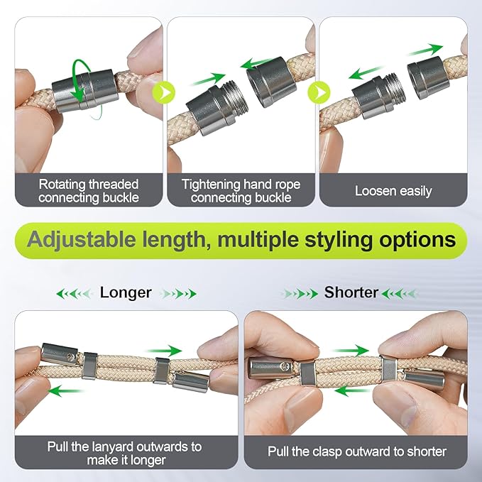 Phone Lanyard & Phone Wrist Strap, 3 in 1 Adjustable Anti Theft Phone Strap for Travel Hiking Cycling Climbing