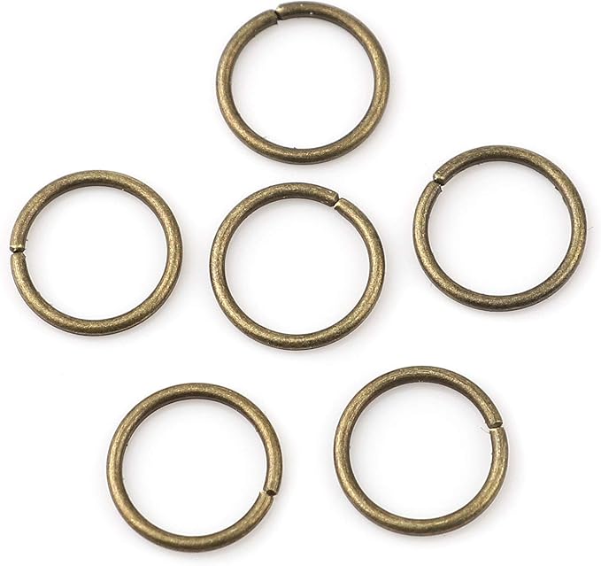 HDSupplies 200 Pieces - 10mm Jump Rings Antique Bronze - 18 Gauge (1mm Thickness)