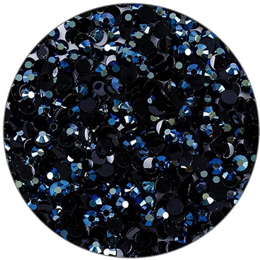 1500 Pieces SS16 4mm Flatback Rhinestones Clear Glasses Round Gems AB Crystals for Nail Art DIY Crafts Clothes Glitter Stones （Ink-Blue）