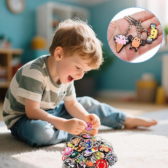 Keychains Bulk DIY Cute Keychain Charms Backpack Charms for Girls Backpack Keychains PVC Key Ring Party gifts