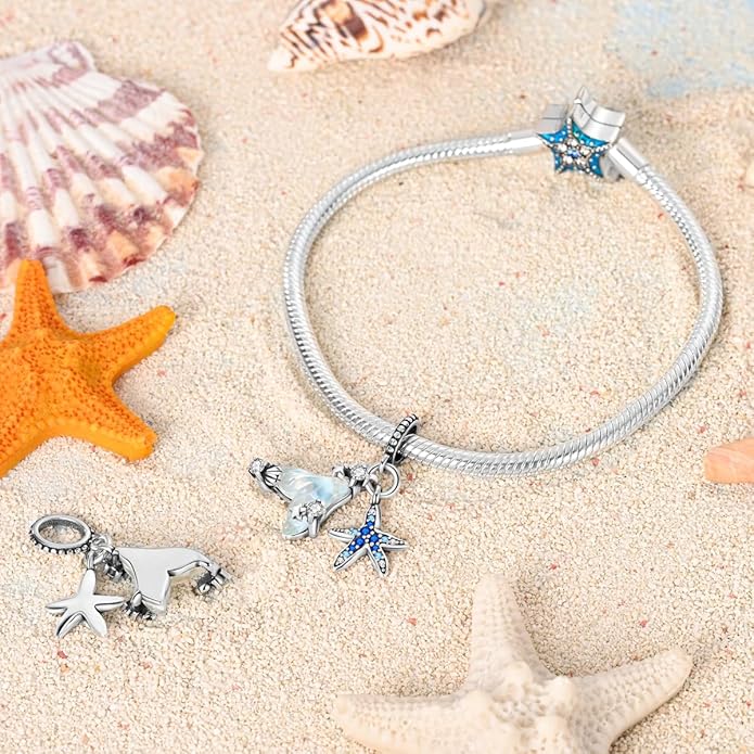 NARMO Charms for Bracelets 925 Sterling Silver Star Dangle Charms Car Keys Lipstick Dangle Charm Beads for Women Bracelets Necklace