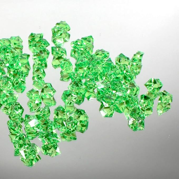WGVI WGV Acrylic Ice Rock Crystals Treasure Gems for Table Scatters, Vase Fillers, Wedding, Banquet, Party, Event, Birthday Decor (Approx 150 pcs per Bag), 1 Bag, 1 Pound, Green