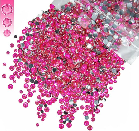 3mm 4mm 5mm Mix Bag Resin Rhinestones for Crafting Flatback Jelly Stones Bulk Diamonds Crystals Gems Charms for Nails Face Eyes Makeup Mugs Tumblers Bottles DIY Crafts Clothes Shoes
