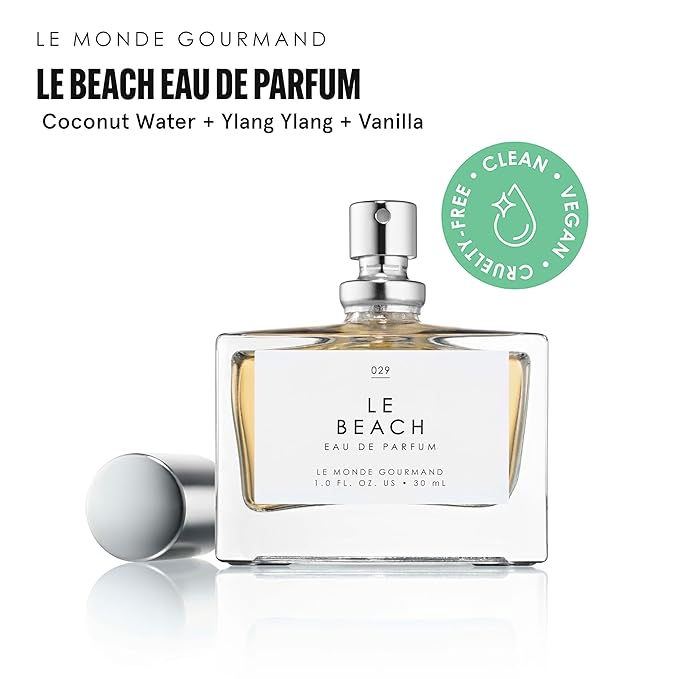 Le Monde Gourmand Le Beach Spray Eau de Parfum - Vanilla, Coconut Water, Ylang-Ylang and Jasmine Perfume Notes -1 fl oz (30 ml)