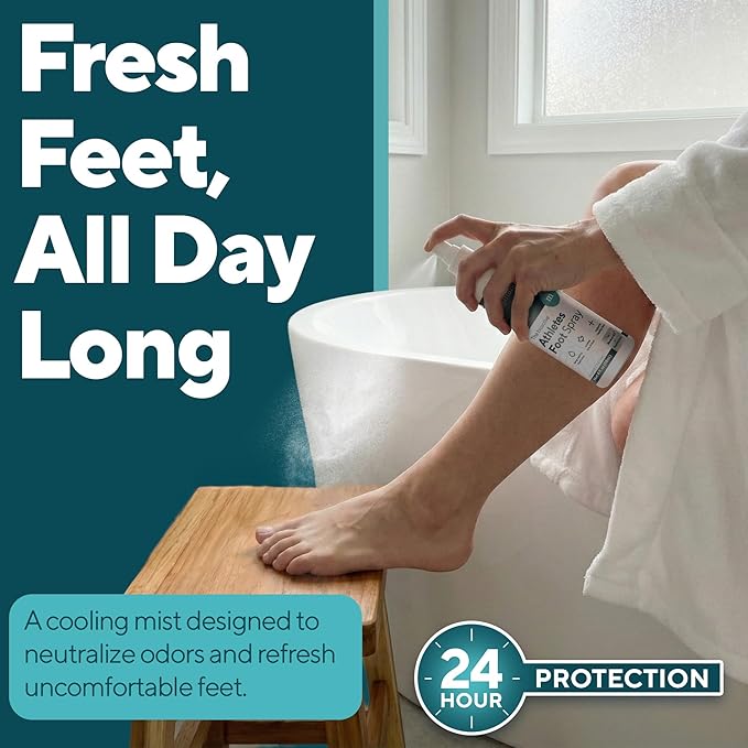 Marie Originals Homeopathic Athletes Foot Spray for Itchy Burning Skin Relief Natural Odor Control and Moisture Care Soothing Plant-Based Foot Comfort for Active Lifestyles and Daily Use 4 oz