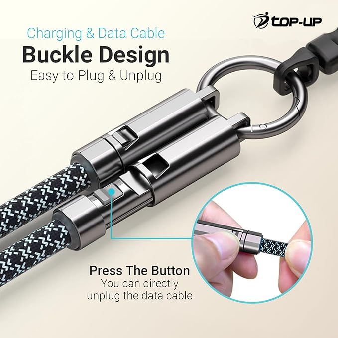 TOP-UP Lanyard – Cell Phone Strap with 240W USB C Charging & Data Cable – Durable Travel Essentials for iPhone 17/16/15