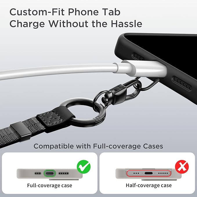 Phone Lanyard 2 in 1, Anti Theft Phone Strap Crossbody for Women, Adjustable Phone Wrist Strap