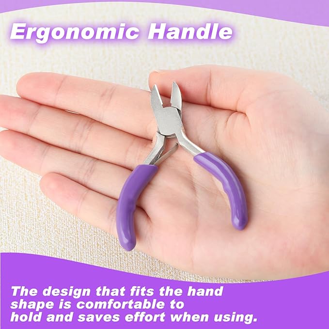 Mini Diagonal Pliers 3 Inches Wire Cutters Small Side Cutter Mini Jewelry Pliers High Hardness Wire Cable Snips Flush Cutter Snips Tools For Wire Wrapping Bending Cutting Snipping