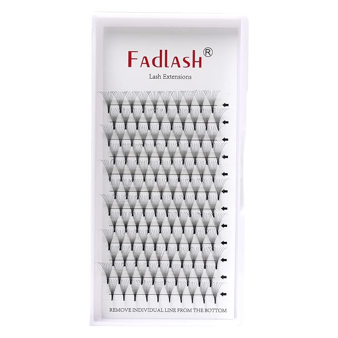 Premade Fans Eyelash Extensions Avaliable 0.07 Volume Lash Extensions C Curl Premade Lash Fans Pro Ponit Middle Stem Volume Eyelashes (8D-0.07-C, 12mm)