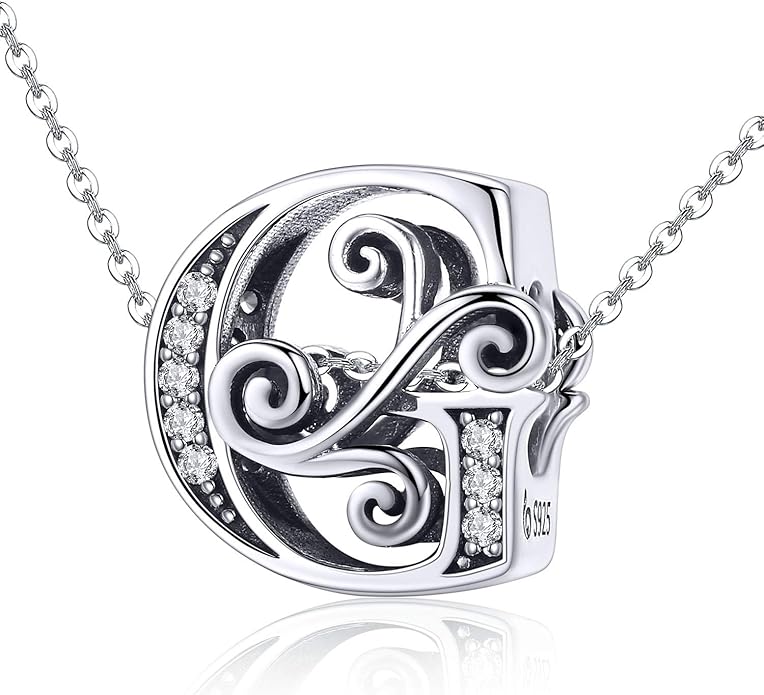 925 Sterling Silver Letter Charms for Pandora Bracelets Alphabet Initial Charms Beads Birthday Christmas Jewelry Gift for Women