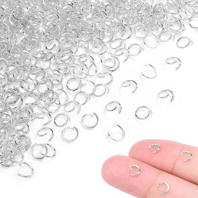 400pcs 13/64" Silver Tiny Jump Rings for Jewelry Making Replacement, Open Jump Ring Metal Jewelry Findings for Bracelets Necklaces Earrings Keychains Connectors Loops Repair Hardware