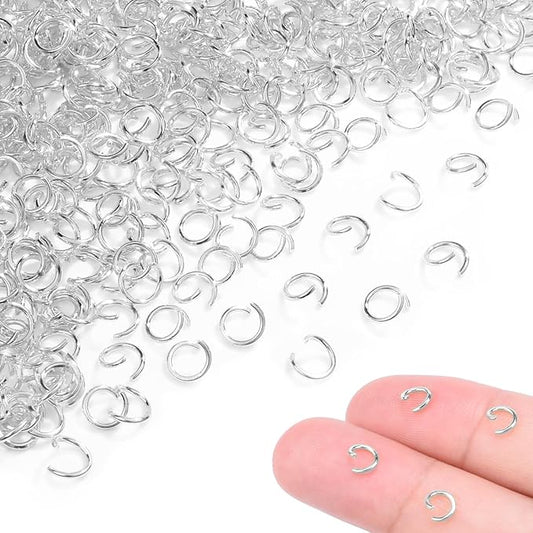 400pcs 13/64" Silver Tiny Jump Rings for Jewelry Making Replacement, Open Jump Ring Metal Jewelry Findings for Bracelets Necklaces Earrings Keychains Connectors Loops Repair Hardware
