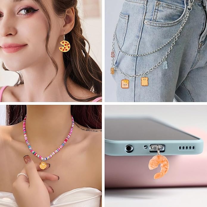 Craftdady Resin Plastic Miniature Food Snack Pendants Charms Ice Drink Juice Pendants Cute Bottle Fruit Keychain Charms Hang Ornament for DIY Craft Earring Bracelet Necklace Jewelry Making
