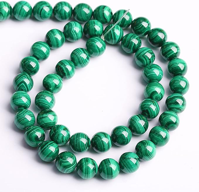 6MM 31PCS Natural Stone Green Malachite 3A Grade Gemstone Loose Beads for Jewelry Making DIY Bracelet