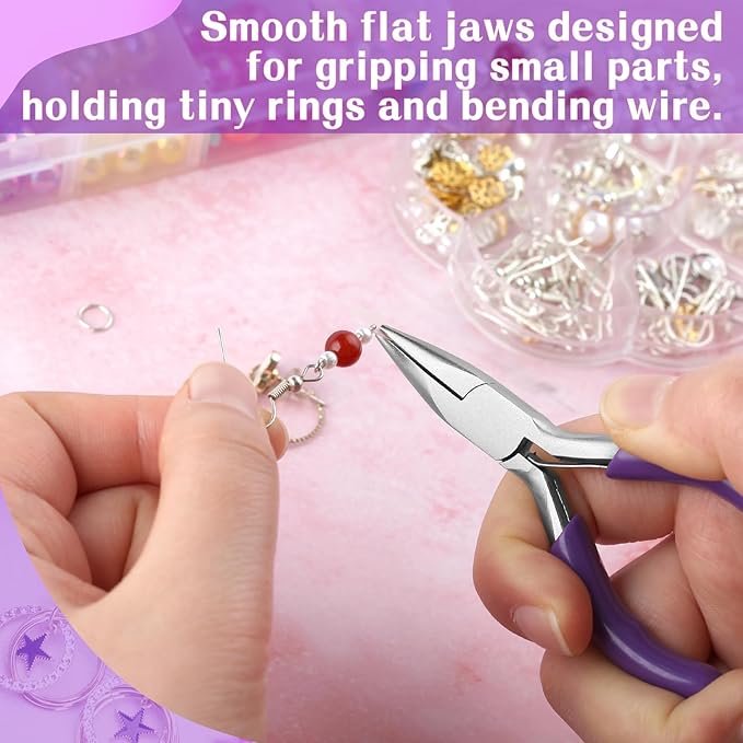 SPEEDWOX 3 Inch Chain Nose Pliers - Miniature Pocket Plier for Jewelry Making