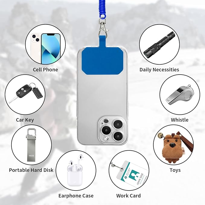 Phone Lanyard - Anti Theft & Drop Protection for iPhone, Most Cell Phones - Black & Blue