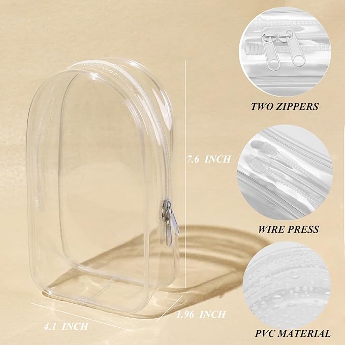 Large Clear Figure Display Bag with Keychain Case Blind Box Keychain Carrying Case Lipstick Charm for Collectibles