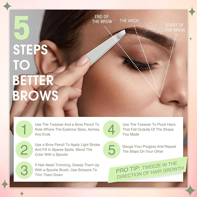 Mudder 12 Pcs Eyebrow Tweezers Set for Facial Hair Stainless Steel Slanted Tip Tweezers in Bulk for Men and Women (White)