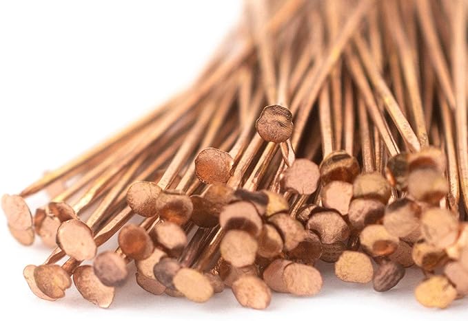 The Bead Chest Copper 21 Gauge 1.5 Inch Head Pins (Approx 100 Pieces)