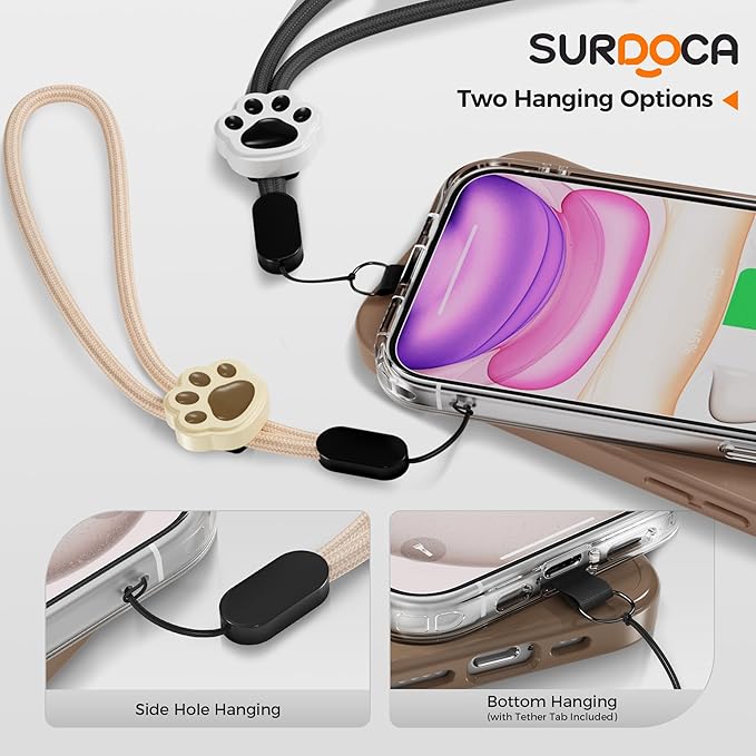 SURDOCA Adjustable Phone Lanyard, Camera Wrist Strap, Nylon Wrist Lanyard, Phone Wristlet, Anti Theft Phone Strap, Lanyard for Earphone, USB Flash Drive, ID Name Tag Badge