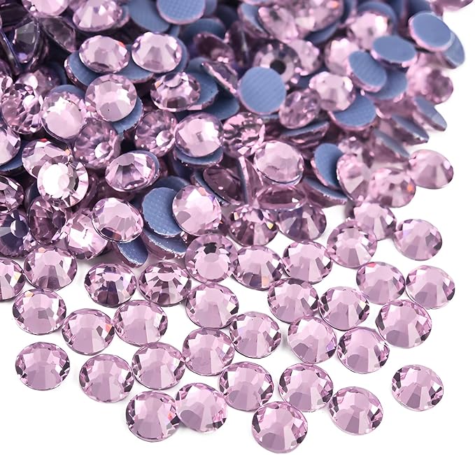 Jollin Hot Fix Crystal Flatback Rhinestones Glass Diamantes Gems 6.4mm(30ss 288pcs, Pink)