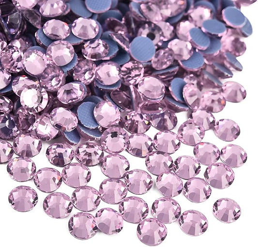 Jollin Hot Fix Crystal Flatback Rhinestones Glass Diamantes Gems 4.0mm(16ss 1440pcs, Pink)