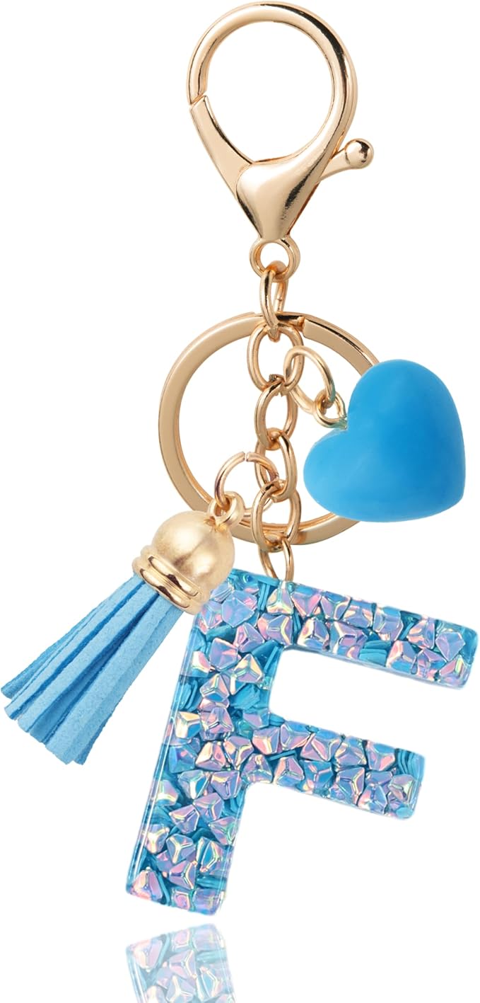 Alphabet Initial Letter Keychain Cute Heart Resin - Letter Keychain for Backpack Charms - Initial Keychains for Women