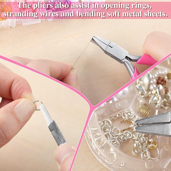 SPEEDWOX 3 Inch Duckbill Mini Flat Nose Pliers for Jewelry Making - Small Pliers, Smooth Jaw, Jewelry Tool