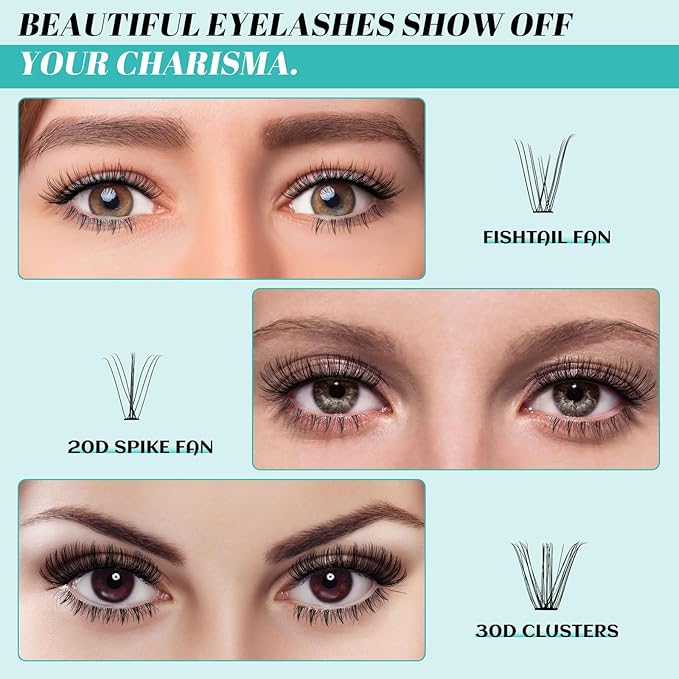 Lash Clusters Wispy 348PCS Eyelash Extension DIY Multi-Type Faux Bottom Lashes Lash Extension Natural Look Cluster Eyelash Extensions Soft False Eyelashes at Home for Beginners(D-Mix5-16mm)