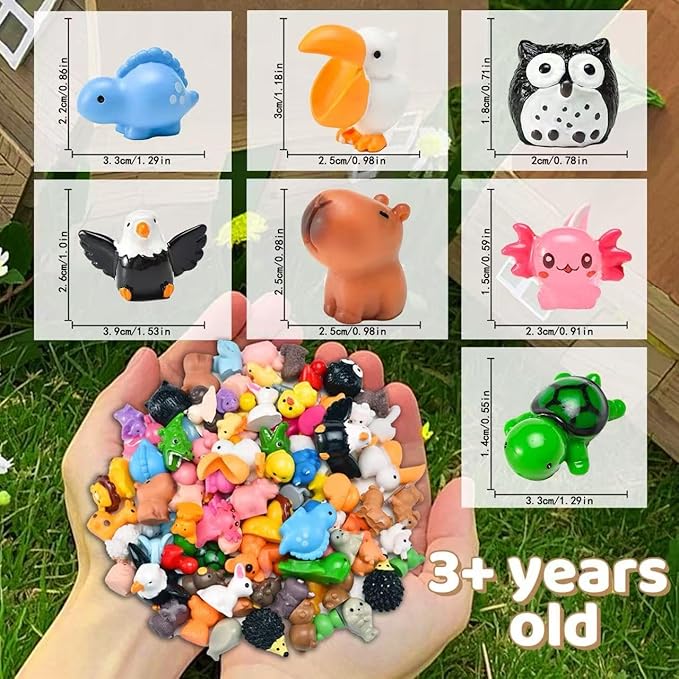 50 Pcs Mini Resin Animal Tiny Resin Animals Figurines Bulk Miniature Little to Hide Small Animal Figures Bulk for Micro Fairy Party Favors Garden Landscape Accessories Dollhouse Crafts Decor