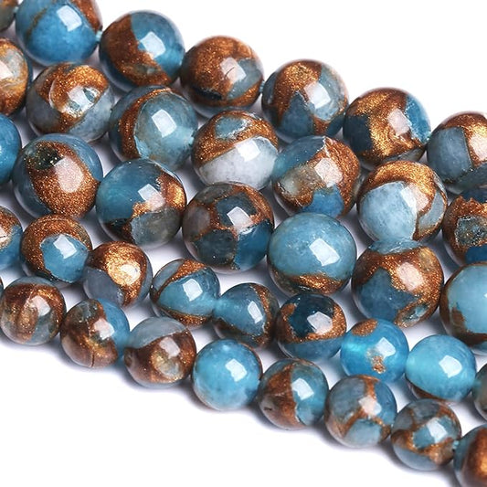 6mm 60pcs Lake Blue Cloisonne Craft Spacer Loose Beads for Jewelry Making DIY Bracelet